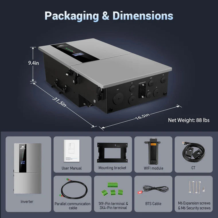 SunGold Power - 7.6KW Hybrid Inverter 48V Split Phase - SGN7.6K1HB-48