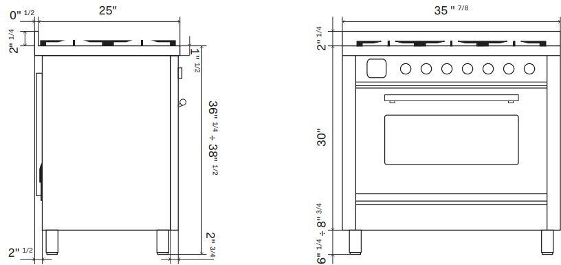 ILVE - 36" Nostalgie II Series Freestanding Dual Fuel Range - Griddle - Natural Gas