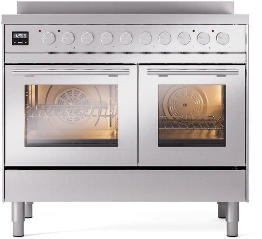 ILVE - 40" Pro Plus II Series Freestanding Electric Induction Range - Double Oven - Viewing Window(s)