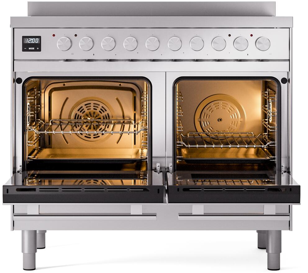 ILVE - 40" Pro Plus II Series Freestanding Electric Induction Range - Double Oven - Viewing Window(s)