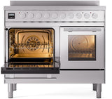 ILVE - 40" Pro Plus II Series Freestanding Electric Induction Range - Double Oven - Viewing Window(s)