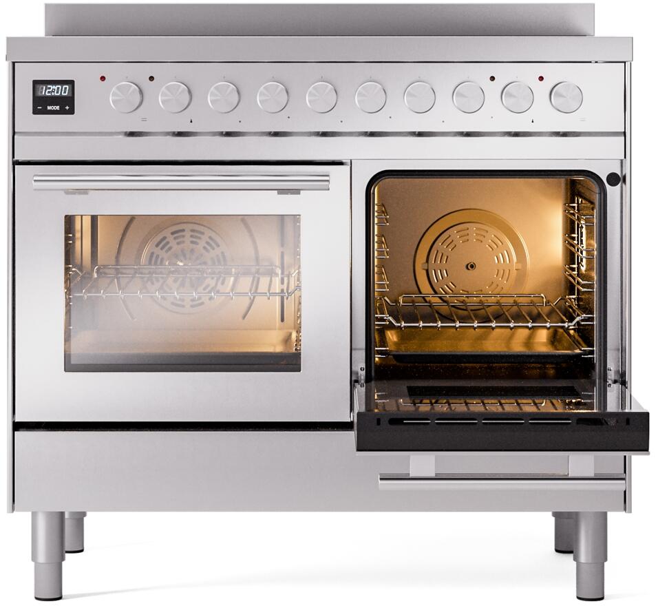 ILVE - 40" Pro Plus II Series Freestanding Electric Induction Range - Double Oven - Viewing Window(s)