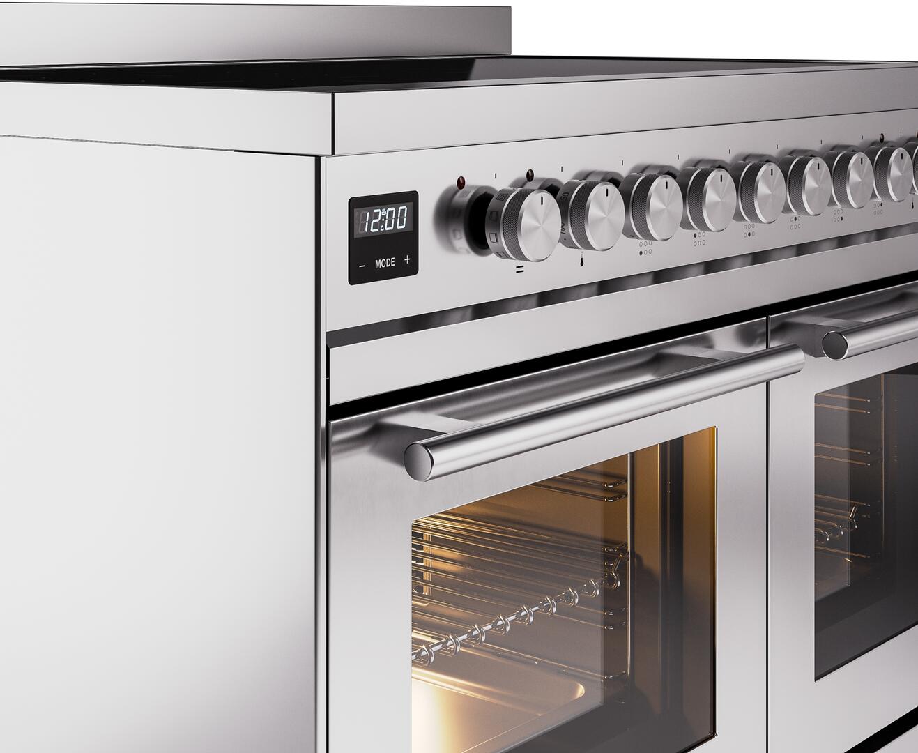 ILVE - 40" Pro Plus II Series Freestanding Electric Induction Range - Double Oven - Viewing Window(s)