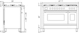 ILVE - 48" Pro Plus II Series Freestanding Electric Induction Range - Double Oven - Viewing Window(s)