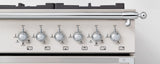 Bertazzoni - 36 inch All Gas Range, 6 Brass Burners and Cast Iron Griddle - HER366BCFGM
