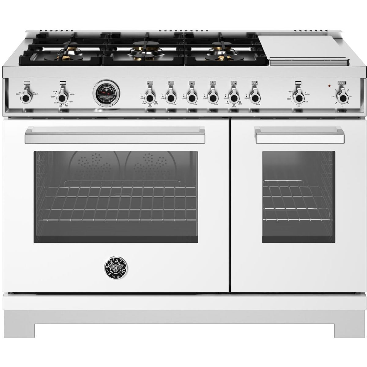 Bertazzoni - Professional Series 48 Inch Freestanding Gas Range with 6 Sealed Burners, 7.1 cu. ft. Total Capacity