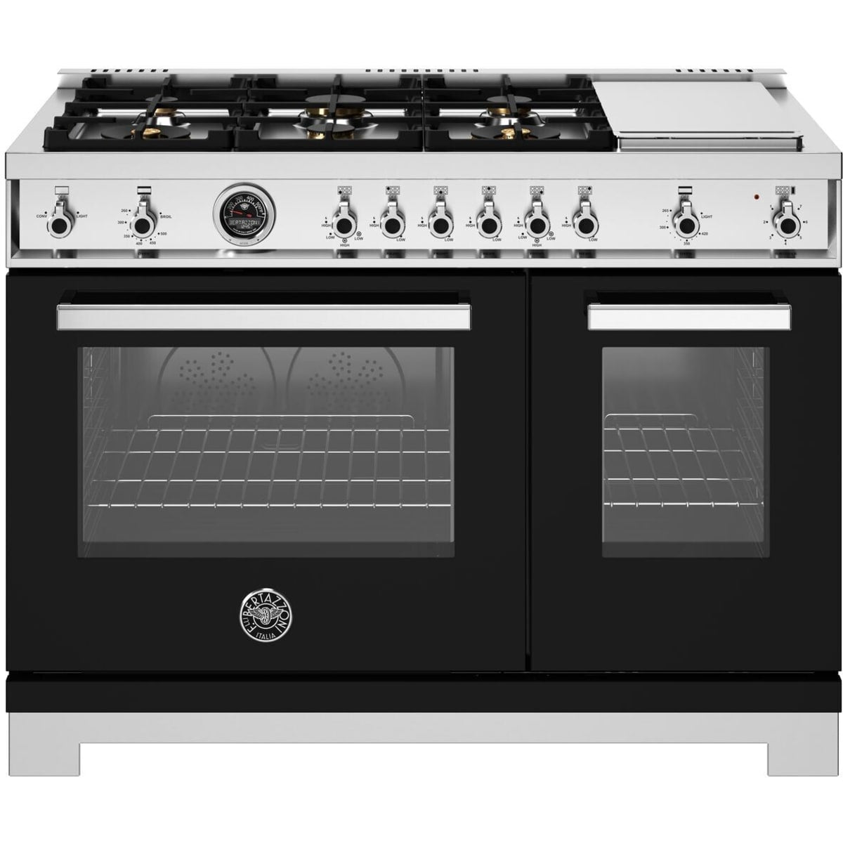Bertazzoni - Professional Series 48 Inch Freestanding Gas Range with 6 Sealed Burners, 7.1 cu. ft. Total Capacity