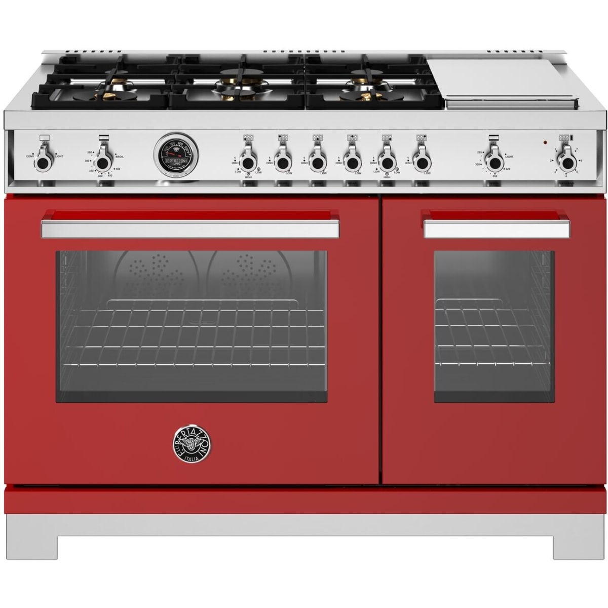Bertazzoni - Professional Series 48 Inch Freestanding Gas Range with 6 Sealed Burners, 7.1 cu. ft. Total Capacity
