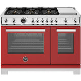 Bertazzoni - Professional Series 48 Inch Freestanding Gas Range with 6 Sealed Burners, 7.1 cu. ft. Total Capacity