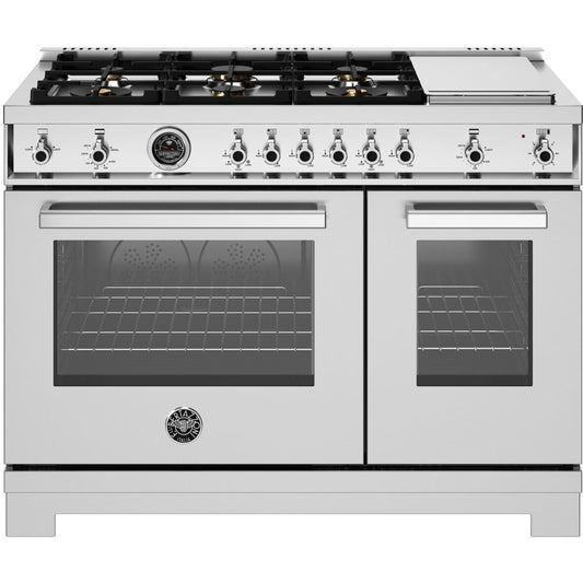 Bertazzoni - Professional Series 48 Inch Freestanding Gas Range with 6 Sealed Burners, 7.1 cu. ft. Total Capacity