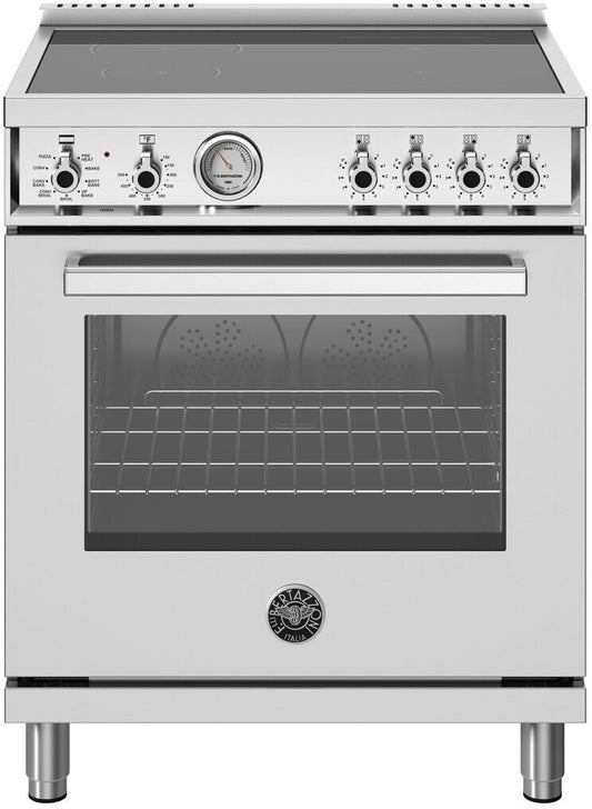 Bertazzoni - 30 Inch Freestanding Induction Range with 4 Elements, 4.6 cu. ft. Oven Capacity - PRO304INMXV