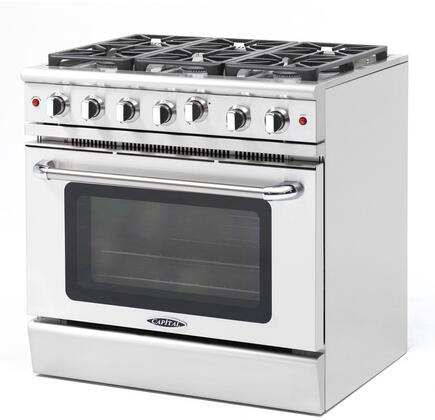 Capital Cooking - 36" Precision Series Freestanding Gas Range, 4.9 cu. ft. Capacity, 2 Racks, and 6 Sealed Burners, in Stainless Steel