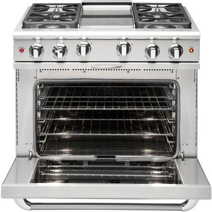 Capital Cooking - 36" Capital Precision Range - Manual Clean - 19K BTU - 6 Sealed Burners - MCR366