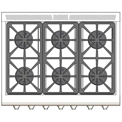 Capital Cooking - 36" Capital Precision Range - Manual Clean - 19K BTU - 6 Sealed Burners - MCR366