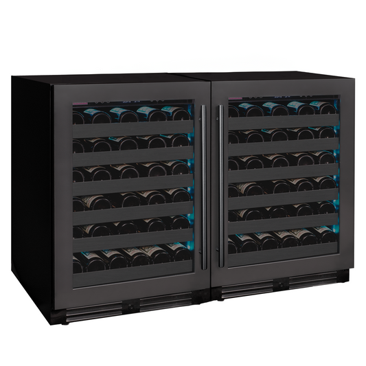 Allavino - Reserva Series 100 Bottle 34" Tall Dual Zone Black Stainless Steel Side-by-Side Wine Cooler Refrigerator