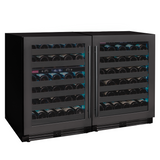Allavino - Reserva Series 100 Bottle 34" Tall Three Zone Black Stainless Steel Side-by-Side Wine Cooler Refrigerator - BF 3Z-BDW5034-BS