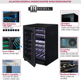 Allavino - Reserva Series 100 Bottle 34" Tall Three Zone Black Stainless Steel Side-by-Side Wine Cooler Refrigerator - BF 3Z-BDW5034-BS