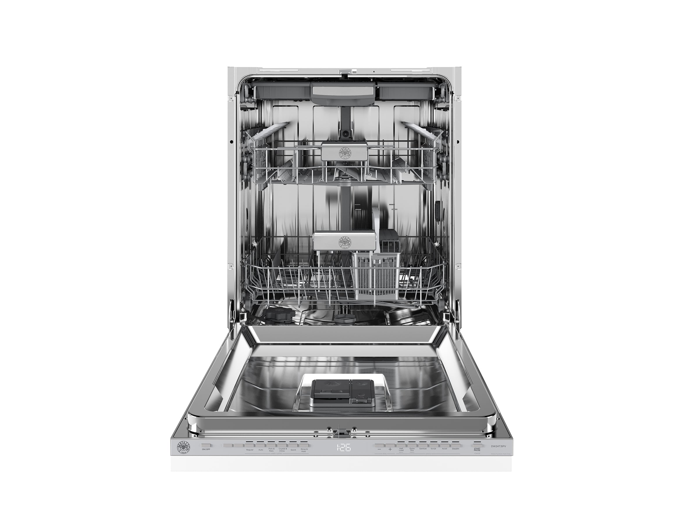 Bertazonni - 24" Dishwasher with 15 Place Settings and 6 Wash Cycles - 42 dBa - Custom Panel - DW24S3IPV