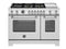 Bertazzoni - 48 inch Dual Fuel Range, 6 Brass Burners and Griddle, Electric Self-Clean Oven - MAS486BTFEPXT