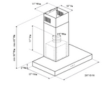 Bertazzoni - 30" Professional Series T-Shaped Wall Mount Hood - 600 CFM