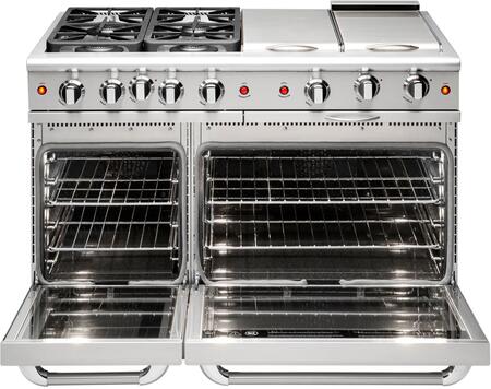 Capital Cooking - 48" Capital Precision Range - Manual Clean - 19K BTU - 6 Sealed Burners w/ 12" Thermo-Griddle - MCR486G