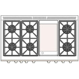 Capital Cooking - 48" Capital Precision Range - Manual Clean - 19K BTU - 6 Sealed Burners w/ 12" Thermo-Griddle - MCR486G