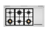 Bertazzoni - Professional Series 48 Inch Freestanding Gas Range with 6 Sealed Burners, 7.1 cu. ft. Total Capacity
