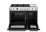 Bertazzoni - Professional Series 48 Inch Freestanding Dual Fuel Range with 6 Sealed Burners, 7 cu. ft. Total Capacity
