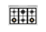 Bertazzoni - Professional Series 36 Inch Freestanding Gas Range with 6 Sealed Burners, 5.9 cu. ft. Oven Capacity