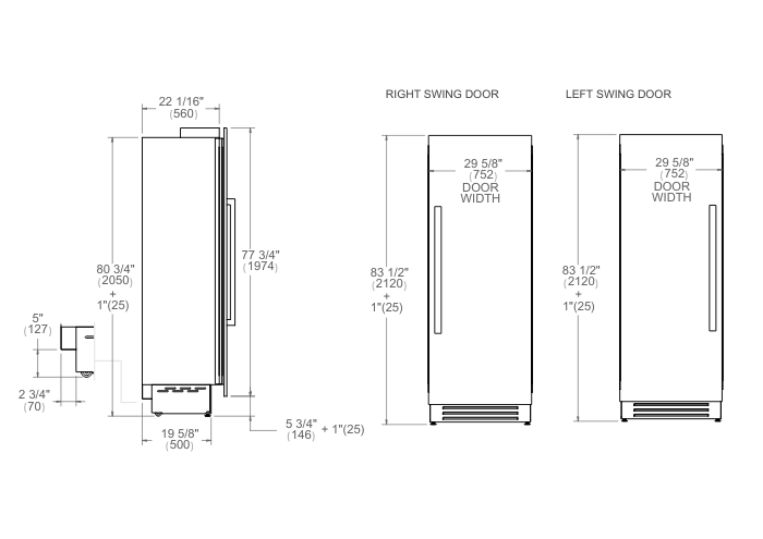 Bertazzoni - 30" Built-in Refrigerator Column Panel Ready Master Series