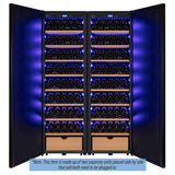 Allavino - 76.5" Tall Side-by-Side Wine Vault with Solid Black Doors - BF 2X-KWR-8185-SD