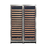 Reserva Series 326 Bottle 71" Tall Dual Zone Stainless Steel Side-by-Side Wine Refrigerator - BF 2X-VSW16371S-1S