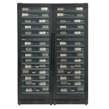 Allavino - Reserva Series 134 Bottle 71" Tall Four Zone Black Side-by-Side Shallow Wine Refrigerator Console - BF 2X-VSW6771D-2B