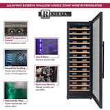 Allavino - Reserva Series 134 Bottle 71" Tall Dual Zone Black Side-by-Side Shallow Wine Refrigerator with Wood Front Shelves - BF 2X-VSW6771S-1B-W