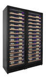 Allavino - Reserva Series 134 Bottle 71" Tall Dual Zone Black Side-by-Side Shallow Wine Refrigerator with Wood Front Shelves - BF 2X-VSW6771S-1B-W