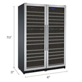 Allavino - 47" Wide FlexCount II Tru-Vino 344 Bottle Four-Zone Stainless Steel Side-by-Side Wine Refrigerator - BF 2X-VSWR172-2S20