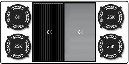 Capital Cooking - 48" Capital Culinarian Rangetop - 25K BTU - 4 Open Burners + 12" BBQ and 12" Griddle (Centered) - CGRT482BG2