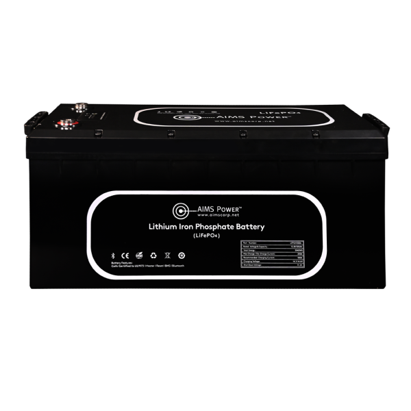 Aims Power - Lithium Battery 300Ah 3.84 kW with Wake Up, Heater & BT Monitoring 12V LiFePO4