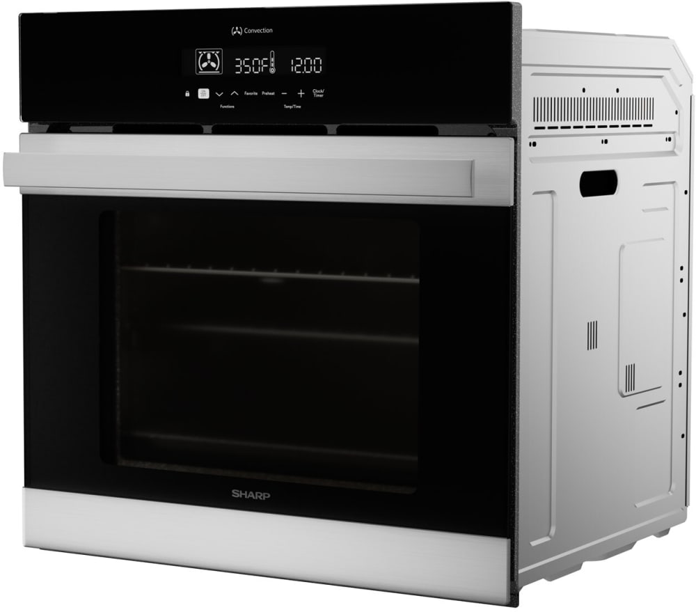 Sharp - 24 in. Stainless Steel European Convection Built-In Single Wall Oven - SWA2450GS