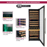Allavino - Reserva Series 317 Bottle 71" Tall Three Zone Stainless Steel Side-by-Side Wine Refrigerator - BF 3Z-VSW15471