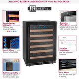 Allavino - Reserva Series 50 Bottle Single Zone Built-in Luxury Wine Refrigerator with Black Glass Door