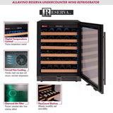 Allavino - Reserva Series 50 Bottle Single Zone Built-in Luxury Wine Refrigerator with Black Glass Door
