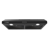 Cosmo - 30″ Matte Black Under Cabinet Range Hood with Aluminum Mesh Filters - COS-5U30-BK