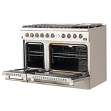 FORNO - Professional 48 in. Freestanding Double Oven Dual Fuel Range 8 Burners Stainless Steel with AirFry