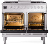 ILVE - 40" Pro Plus II Series Freestanding Dual Fuel Range - Double Oven - Viewing Window(s) - Griddle - Liquid Propane