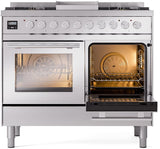 ILVE - 40" Pro Plus II Series Freestanding Dual Fuel Range - Double Oven - Viewing Window(s) - Griddle - Liquid Propane