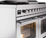 ILVE - 40" Pro Plus II Series Freestanding Dual Fuel Range - Double Oven - Viewing Window(s) - Griddle - Liquid Propane