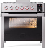 ILVE - Panoramagic 36" Dual Fuel 6 Gas Burners w/ Griddle Single Oven - Liquid Propane