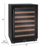 Allavino - Reserva Series 50 Bottle Single Zone Built-in Luxury Wine Refrigerator with Black Glass Door