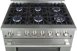 FORNO - Alta Qualita 36" Stainless Steel Pro Style Natural Gas Range